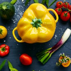 STAUB| Ceramic Cocotte Casserole Dish – Bell Pepper Shape - Yellow - 0.45 L - Made in France