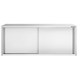 Armario de pared de acero Inox. PREMIUM - 2,0 m - 0,65 m de alto - con puerta corredera
