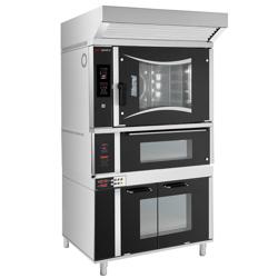 Forno combinato a vapore per panetteria - Digitale - 6x EN 600x400 - incl. forno per pizza, cappa, armadio di lievitazione e sistema di lavaggio