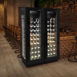 (2 unid) Cave para vinhos Profissional - Vidro - 2 zonas de temperatura - 400 litros - até 162 garrafas