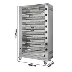 Kycklinggrill - Gas - PREMIUM - 47,6kW - med 8 spett för 48 kycklingar