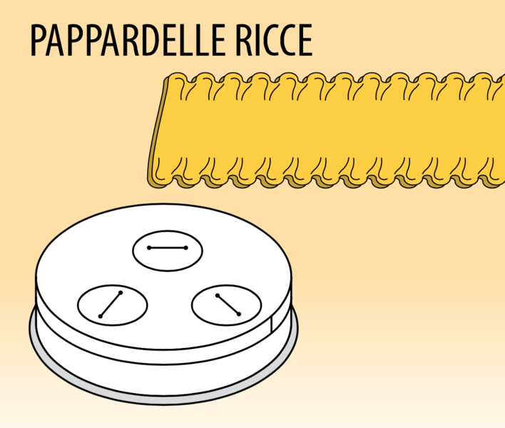 Skiva för formning av pasta Pappardelle Ricce 16 mm