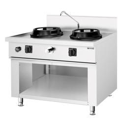 Gazlı Wok Ocak - 30 kW - 2 Gözlü - 1 mini su kolonu dahil