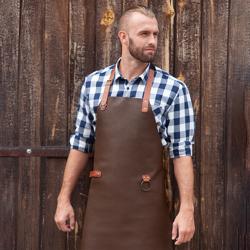 (6 pieces) KARLOWSKY | Professional Leather Bib Apron – Mocha - 600×820 mm