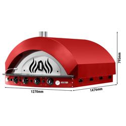 Gas Pizzaofen - 9x 25cm - Manuell - Rot