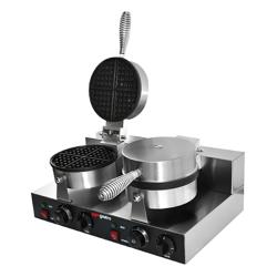 Máquina de waffles dupla - Forma: redonda
