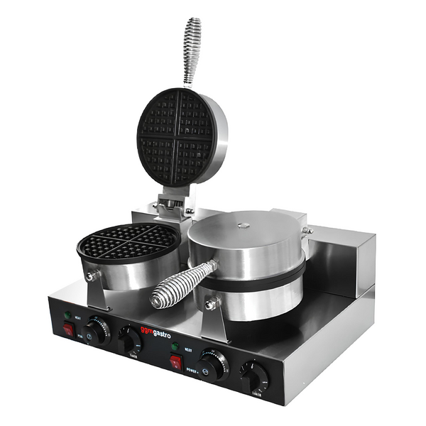 Máquina de waffles dupla - Forma: redonda