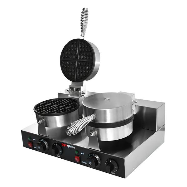 Waffle iron - Double - Manual - 2.6 kW - Shape: Round - Ø 180 mm