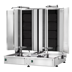 Električni gyros-/ doner roštilj - 4+4 plamenika - Maks. 120 kg - Uklj. 2 krilna vrata