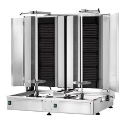 Electric Doner Kebab Grill (Shawarma/Gyros) - Twin x 4 Burner - up to 120kg - 14.4kW - incl. 2 double doors
