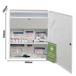 First Aid Cabinet Workplace Large - filled - powder-coated steel - White - with lockable - incl. 2 keys