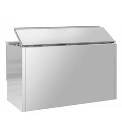 Commercial Saladette Counter PREMIUM - 1368mm - 368L - 3 glass doors - open top for 4 x GN 1/1 & stainless steel retractable lid