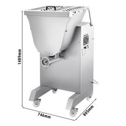 Picadora mezcladora de carne industrial boca 42 - 1000-1200kg/h - 5,15 kW - placa 4,5mm - con ruedas - refrigerada