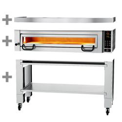 Pizza sütő teljesítménye motorháztetővel és talppal - 9 x Ø 34 cm 