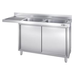 Szafka zlewozmywakowa dla zmywarki do naczyń - 2000x700mm - z 2 zlewami po prawej stronie	