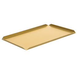 (5 pezzi) Piatto da pasticceria e da presentazione in alluminio - 600x150x10mm - Champagne