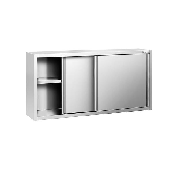 Nerezová nástěnná skříňka PREMIUM - 1600x400 mm - s posuvnými dveřmi - výška 800 mm