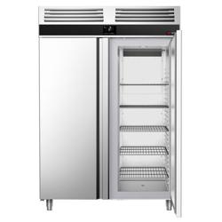 Armadio frigorifero in acciaio inox PREMIUM - GN 2/1 - 1400L - fino a +8°C - con 2 porte - ventilato; LED; inverter; monoblocco