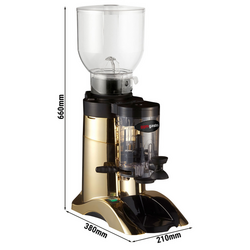 Kaffeemühle - 2kg - 63dB - Mit Dosierer - Gold