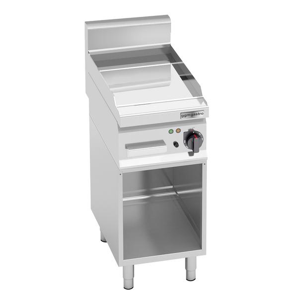 Elektrische bakplaat - hardverchroomde plaat - 4kW - Glad - Bakoppervlak: 296x430mm - met onderstel