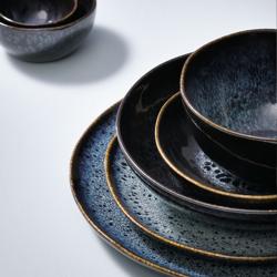 (6 pz) Eccentric - Piatto piano - Stoneware - Ø220mm - Petrolio