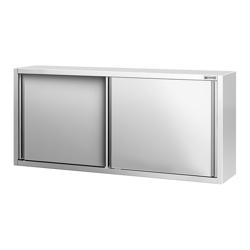 Nerezová nástěnná skříňka PREMIUM - 1800x400 mm - s posuvnými dveřmi - výška 800 mm