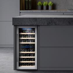 Commercial Wine Fridge - Dual Zone - 100L - max. 33 bottles - Stainless Steel Door