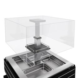 Refrigerated Salad Bar DUBLIN - 1700mm - with Refrigerated Well + Angled Glass Sneeze Guard - on Castors - for 4x GN 1/1 - Black