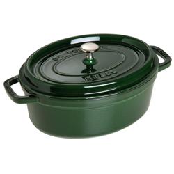 STAUB | LA COCOTTE - Cocotte - Ovalni oblik - 290 mm - Lijevano željezo - Zelena boja bosiljka