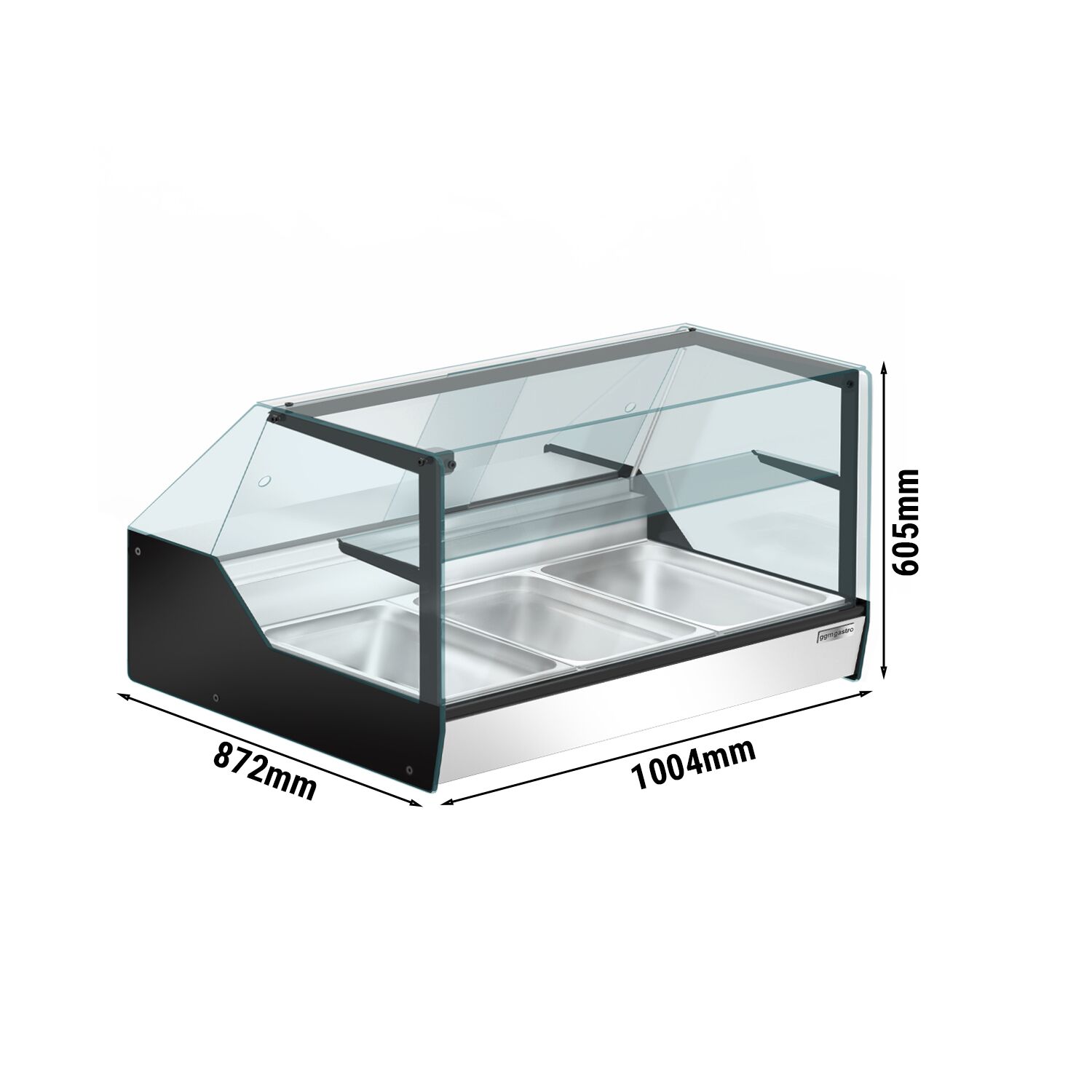 Vitrine chauffante – 1000 mm – 400 watts – 3 × GN 1/1