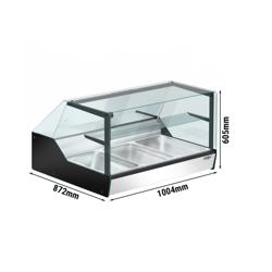Warmhoudvitrine - 1004mm - 400W - 1 niveau - 3 x GN 1/1 - zwart