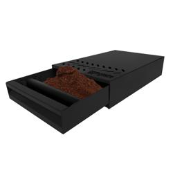 Cassetto per fondi di caffè - Singolo - 380x250x800 mm - con battitore per fondi - Nero