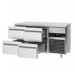Koelwerkbank PREMIUM - 1400x700mm - 281 liter - kleur groen - met 4 laden - zonder opstand