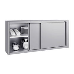 Roestvrijstalen wandkast ECO - 1600x400mm - met schuifdeur - 650mm hoog