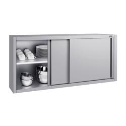 Armário de parede em aço inoxidável ECO - 1600mm - com porta deslizante - 650mm de altura