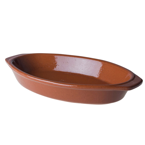 (6 peças) CLASSICO - Prato de forno de tapas - 24 x 14 x 4 cm - Castanho