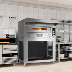 Pizzaoven op gas - 9x 33cm - Handmatig - incl. afzuigkap & onderstel