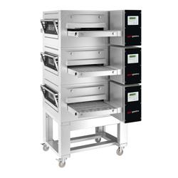 (3 stuks) Elektrische doorloop oven - 1260x1750mm - Digitaal - Bandbreedte: 500mm - incl. onderstel