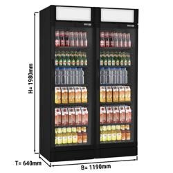 (2 Stück) Getränkekühlschrank - 690 Liter - 2 Glastüren & Werbedisplay
