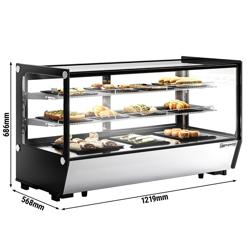 Tisch-Kühlvitrine - 200 Liter - 1220mm - eckig - mit 2 Ablagen