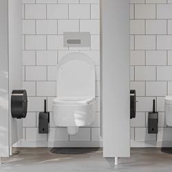 Commercial Jumbo Toilet Roll Dispenser - Single-Roll - fits rolls up to 210mm - Stainless Steel - Black
