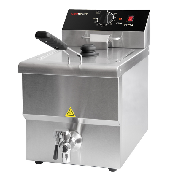 Elektromos fritőz - 300mm - 8 literes - 3,25 kW - leeresztőcsappal