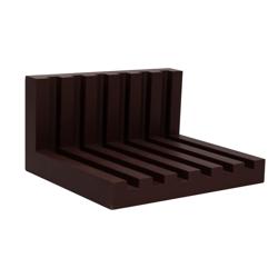 Soporte para tablas de cortar - ranuras de 20mm - Polietileno - Marrón