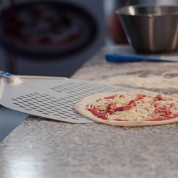 Pizza shovel - AZZURRA - Aluminum - 330x330mm - perforated