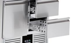 Commercial Counter Fridge PREMIUM - 900x700mm - with 1 door - 2 drawers - capacity 220 litres