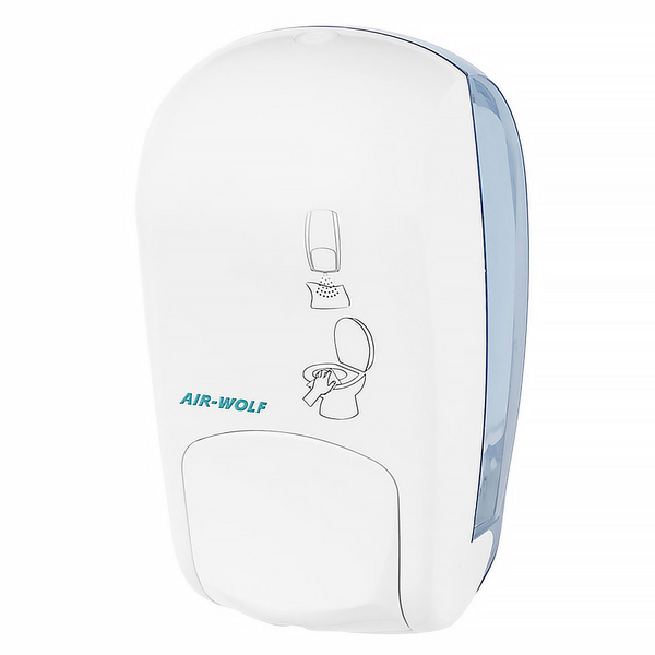 AIR-WOLF | Dispozitiv de curățare a scaunului WC cu buton - 1000ml - plastic ABS - alb