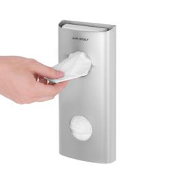 AIR-WOLF | Wall-Mounted Sanitary Bag Dispenser – Stainless Steel - 25 Bag Capacity