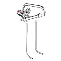 Rubinetto miscelatore monoforo - con 2 tubi sottolavaggio e 1 rubinetto girevole