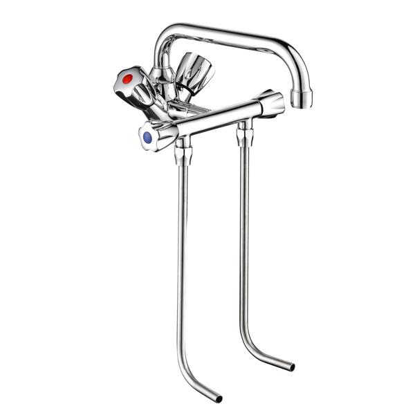 Single hole mixer tap - with 2 Bottom rinse tubes & 1 swivel tap