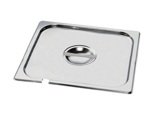 Edelstahl GN-Deckel 1/2 - mit Löffelaussparung